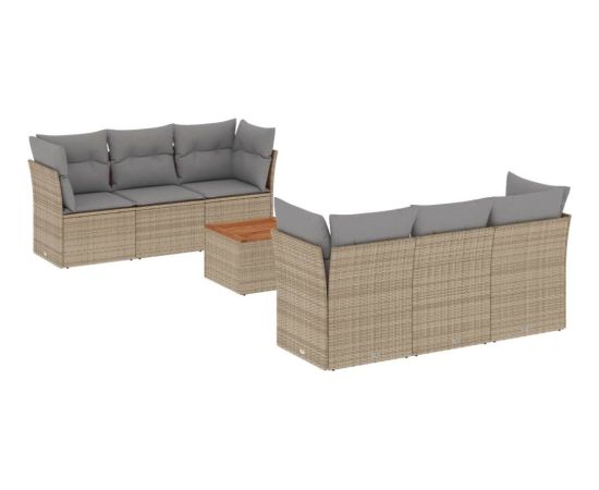 vidaXL 7-częściowy zestaw wypoczynkowy do ogrodu, z poduszkami, beżowy Dārza mēbeļu komplekti