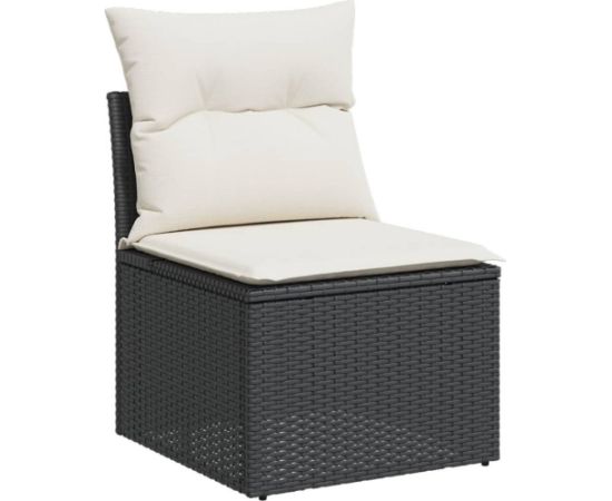 vidaXL 8-częsciowy zestaw wypoczynkowy do ogrodu, z poduszkami, czarny Dārza mēbeļu komplekti