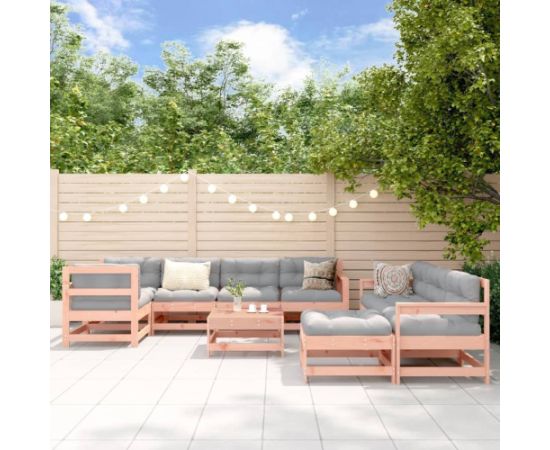 vidaXL 10- częściowy zestaw mebli ogrodowych, lite drewno daglezjowe Dārza mēbeļu komplekti