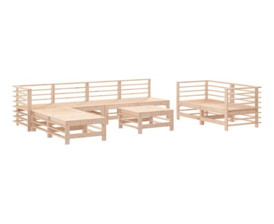 vidaXL 9-częściowy zestaw mebli wypoczynkowych, lite drewno sosnowe Dārza mēbeļu komplekti