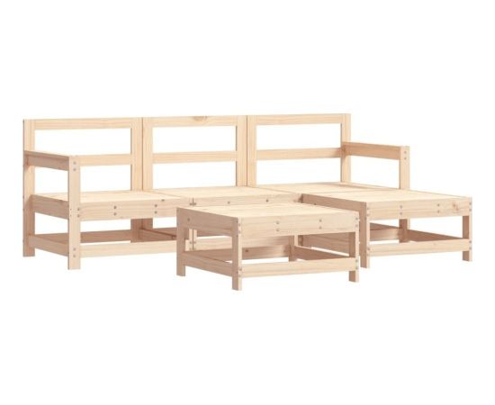 vidaXL 5-częściowy zestaw mebli ogrodowych, lite drewno sosnowe Dārza mēbeļu komplekti