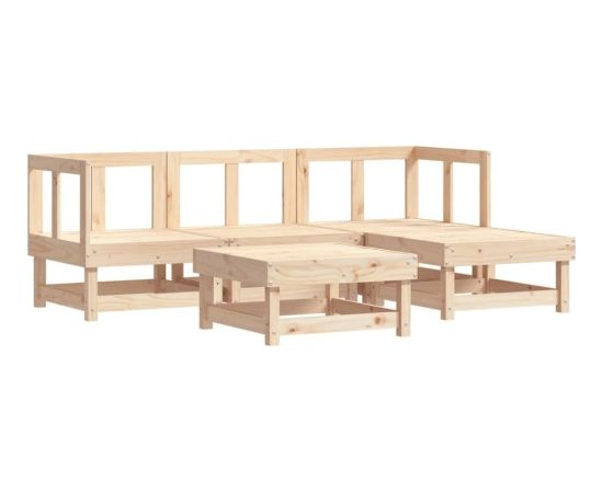 vidaXL 5-częściowy zestaw mebli ogrodowych, lite drewno sosnowe Dārza mēbeļu komplekti