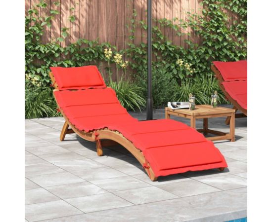 vidaXL VidaXL Leżak z poduszką, czerwony, lite drewno akacjowe Шезлонги и пляжные стулья