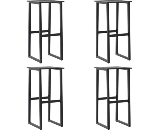 vidaXL Stołki barowe, 4 szt., czarne, 38x38x80 cm, malowana stal Virtuves krēsli