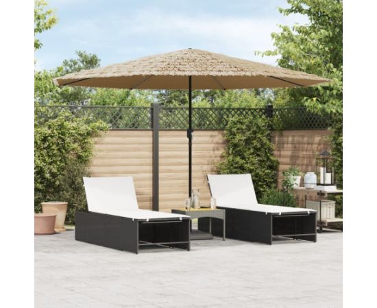 vidaXL Parasol ogrodowy na stalowym słupku, brązowy, 388x388x248 cm Jaunumi -Dārzam