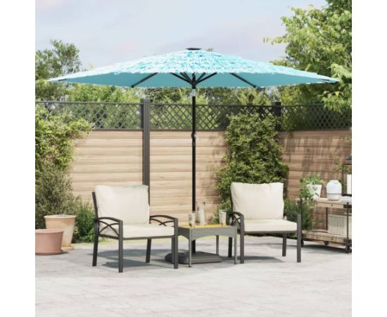 vidaXL Parasol ogrodowy na stalowym słupku, niebieski, 288x288x225 cm Jaunumi -Dārzam