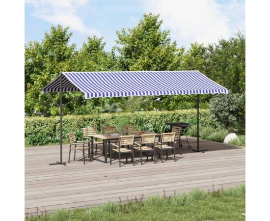 vidaXL Wolnostojący baldachim ogrodowy, niebiesko-biały, 500x300 cm Jaunumi -Dārzam