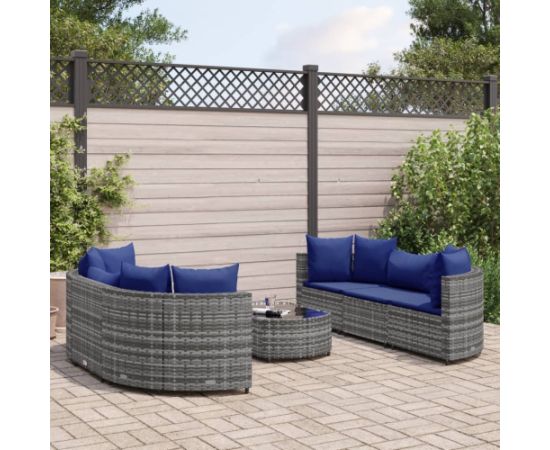 vidaXL 7-cz. zestaw wypoczynkowy do ogrodu, z poduszkami, szary Dārza mēbeļu komplekti