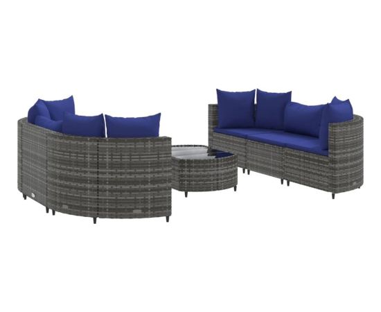 vidaXL 7-cz. zestaw wypoczynkowy do ogrodu, z poduszkami, szary Dārza mēbeļu komplekti