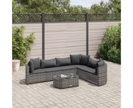 vidaXL 7-cz. zestaw wypoczynkowy do ogrodu, z poduszkami, szary Dārza mēbeļu komplekti