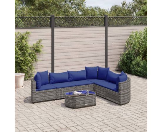 vidaXL 7-cz. zestaw wypoczynkowy do ogrodu, z poduszkami, szary Dārza mēbeļu komplekti