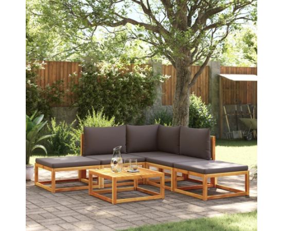 vidaXL 6-cz. zestaw wypoczynkowy do ogrodu, z poduszkami, akacjowy Dārza mēbeļu komplekti