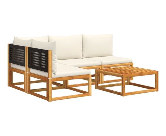 vidaXL 5-cz. zestaw wypoczynkowy do ogrodu, z poduszkami, akacjowy Dārza mēbeļu komplekti