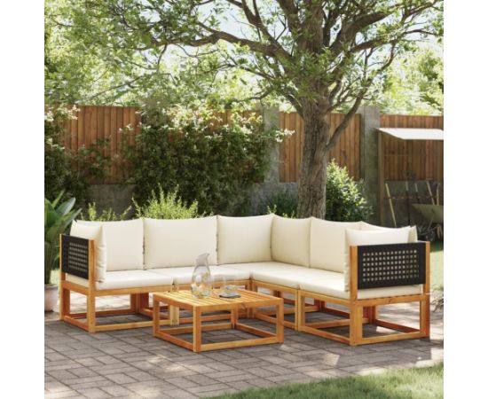 vidaXL 6-cz. zestaw wypoczynkowy do ogrodu, z poduszkami, akacjowy Dārza mēbeļu komplekti