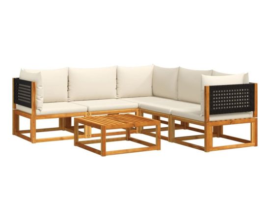 vidaXL 6-cz. zestaw wypoczynkowy do ogrodu, z poduszkami, akacjowy Dārza mēbeļu komplekti