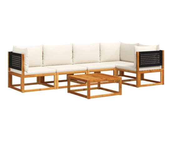 vidaXL 6-cz. zestaw wypoczynkowy do ogrodu, z poduszkami, akacjowy Dārza mēbeļu komplekti