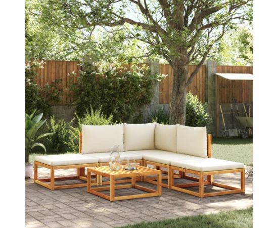 vidaXL 6-cz. zestaw wypoczynkowy do ogrodu, z poduszkami, akacjowy Dārza mēbeļu komplekti