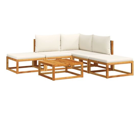 vidaXL 6-cz. zestaw wypoczynkowy do ogrodu, z poduszkami, akacjowy Dārza mēbeļu komplekti