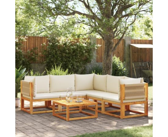 vidaXL 6-cz. zestaw wypoczynkowy do ogrodu, z poduszkami, akacjowy Dārza mēbeļu komplekti