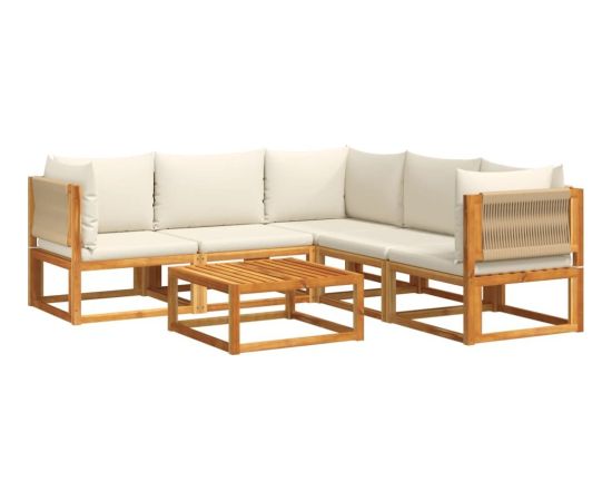 vidaXL 6-cz. zestaw wypoczynkowy do ogrodu, z poduszkami, akacjowy Dārza mēbeļu komplekti