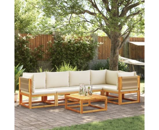 vidaXL 6-cz. zestaw wypoczynkowy do ogrodu, z poduszkami, akacjowy Dārza mēbeļu komplekti