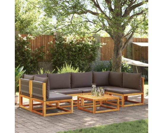 vidaXL 7-cz. zestaw wypoczynkowy do ogrodu, z poduszkami, drewniany Dārza mēbeļu komplekti