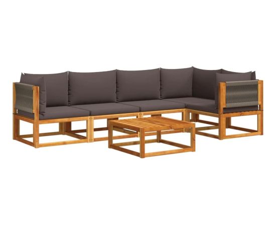 vidaXL 6-cz. zestaw wypoczynkowy do ogrodu, z poduszkami, akacjowy Dārza mēbeļu komplekti