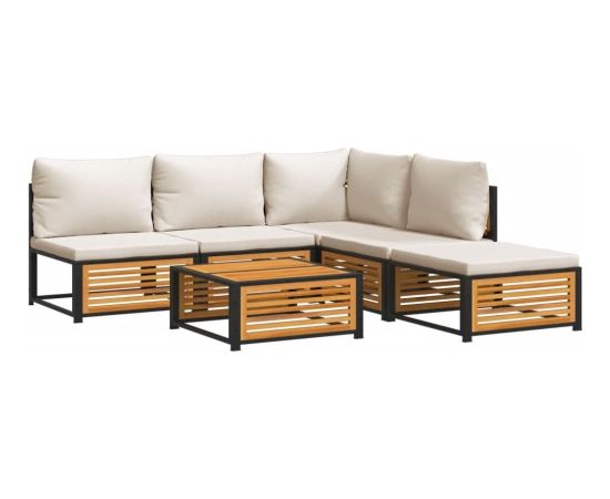 vidaXL 6-cz. zestaw wypoczynkowy do ogrodu, z poduszkami, akacjowy Dārza mēbeļu komplekti