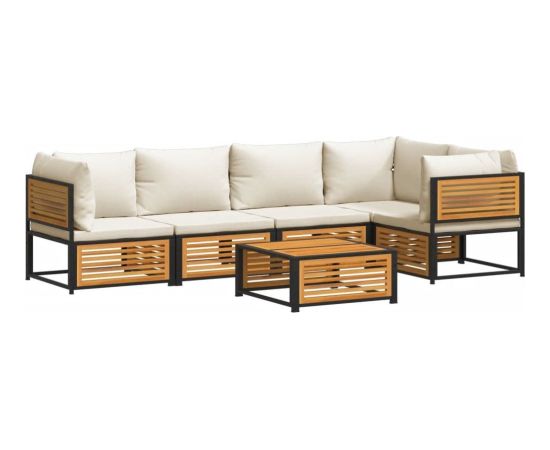 vidaXL 6-cz. zestaw wypoczynkowy do ogrodu, z poduszkami, akacjowy Dārza mēbeļu komplekti