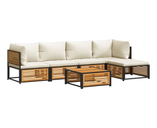 vidaXL 6-cz. zestaw wypoczynkowy do ogrodu, z poduszkami, akacjowy Dārza mēbeļu komplekti