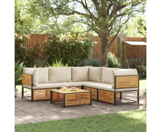 vidaXL 6-cz. zestaw wypoczynkowy do ogrodu, z poduszkami, akacjowy Dārza mēbeļu komplekti