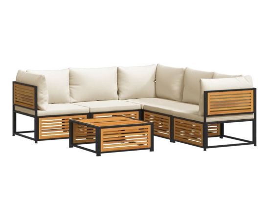 vidaXL 6-cz. zestaw wypoczynkowy do ogrodu, z poduszkami, akacjowy Dārza mēbeļu komplekti