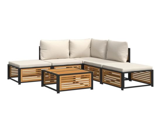 vidaXL 6-cz. zestaw wypoczynkowy do ogrodu, z poduszkami, akacjowy Dārza mēbeļu komplekti