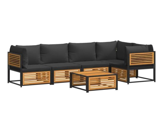 vidaXL 6-cz. zestaw wypoczynkowy do ogrodu, z poduszkami, akacjowy Dārza mēbeļu komplekti