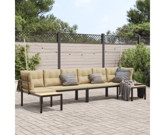 vidaXL vidaXL 4-cz. zestaw mebli do ogrodu z poduszkami, malowana stal Dārza mēbeļu komplekti