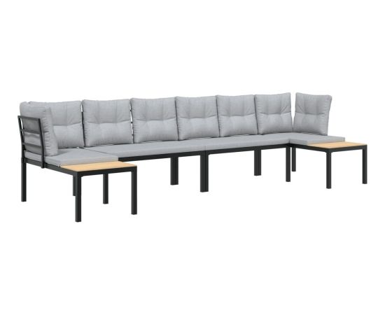 vidaXL vidaXL 4-cz. zestaw mebli do ogrodu z poduszkami, malowana stal Dārza mēbeļu komplekti