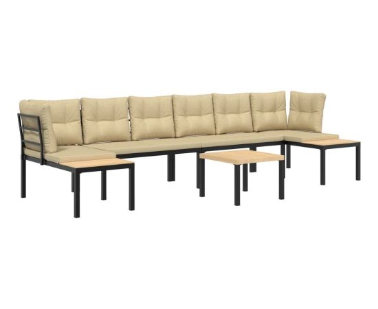 vidaXL vidaXL 5-cz. zestaw mebli do ogrodu z poduszkami, malowana stal Dārza mēbeļu komplekti