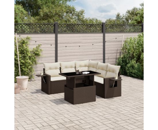 vidaXL vidaXL 6-cz. zestaw wypoczynkowy do ogrodu, z poduszkami, brązowy Dārza mēbeļu komplekti