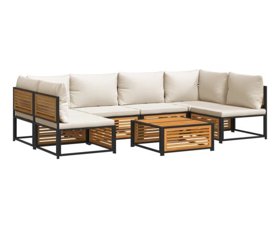 vidaXL vidaXL 7-cz. zestaw wypoczynkowy do ogrodu, z poduszkami, drewniany Dārza mēbeļu komplekti