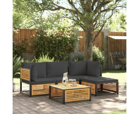 vidaXL vidaXL 5-cz. zestaw wypoczynkowy do ogrodu, z poduszkami, akacjowy Dārza mēbeļu komplekti