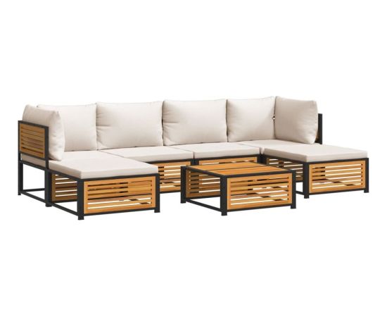 vidaXL vidaXL 7-cz. zestaw wypoczynkowy do ogrodu, z poduszkami, drewniany Dārza mēbeļu komplekti