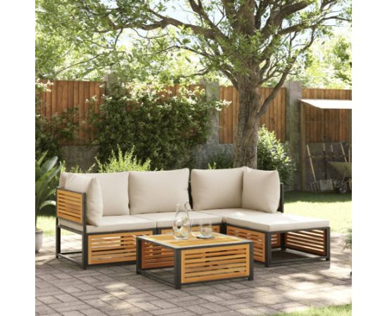 vidaXL vidaXL 5-cz. zestaw wypoczynkowy do ogrodu, z poduszkami, akacjowy Dārza mēbeļu komplekti