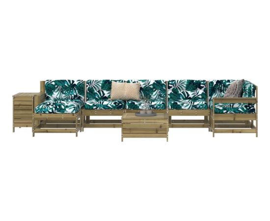 vidaXL 9-częściowy zestaw wypoczynkowy do ogrodu, impregnowana sosna Dārza mēbeļu komplekti