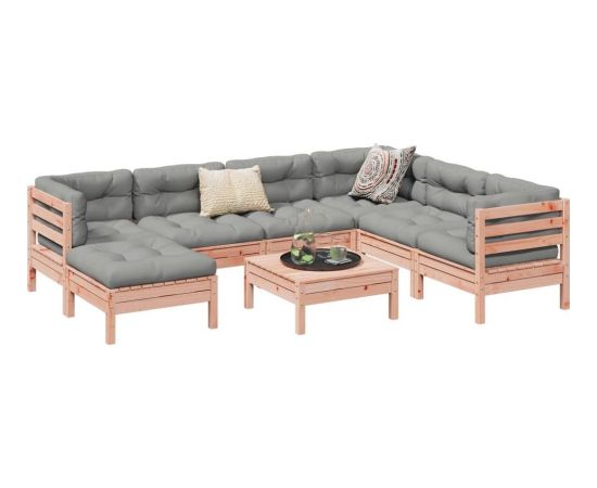 vidaXL 8-częściowy zestaw wypoczynkowy do ogrodu, z poduszkami, daglezja Dārza mēbeļu komplekti