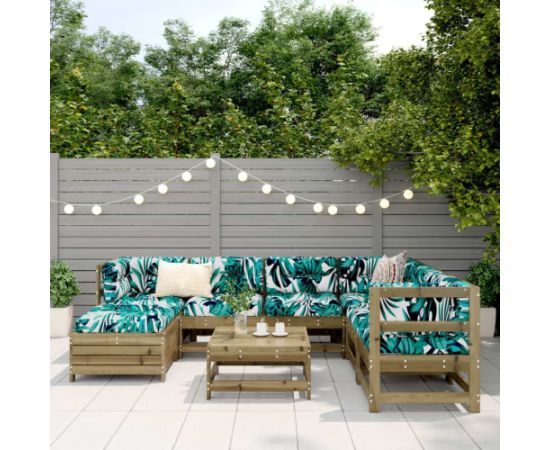 vidaXL 8-częściowy zestaw wypoczynkowy do ogrodu, impregnowana sosna Dārza mēbeļu komplekti