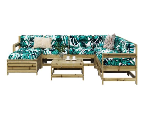 vidaXL 8-częściowy zestaw wypoczynkowy do ogrodu, impregnowana sosna Dārza mēbeļu komplekti