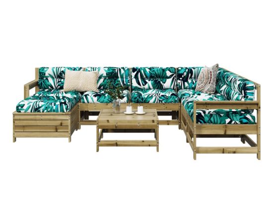 vidaXL 8-częściowy zestaw wypoczynkowy do ogrodu, impregnowana sosna Dārza mēbeļu komplekti