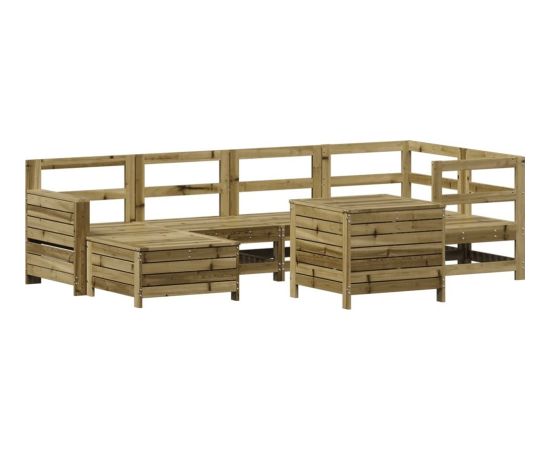 vidaXL 7-częściowy zestaw wypoczynkowy do ogrodu, impregnowana sosna Dārza mēbeļu komplekti