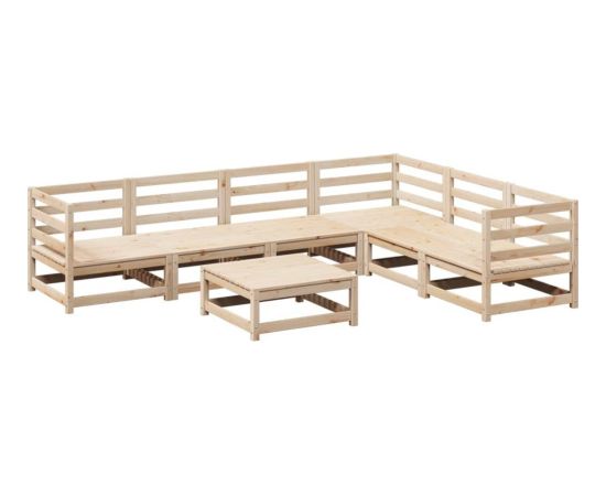 vidaXL 7-częściowy zestaw wypoczynkowy do ogrodu, lite drewno sosnowe Dārza mēbeļu komplekti