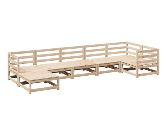 vidaXL 7-częściowy zestaw wypoczynkowy do ogrodu, lite drewno sosnowe Dārza mēbeļu komplekti